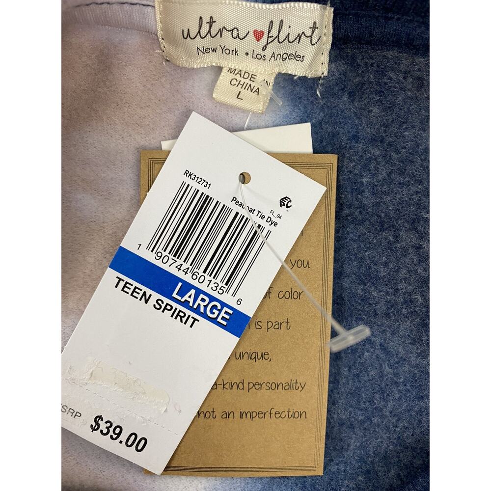 Ultra Flirt Tie Dye Tunic Sweatshirt Juniors Women Sweatshirt Sweater A004515 - Picture 4 of 5